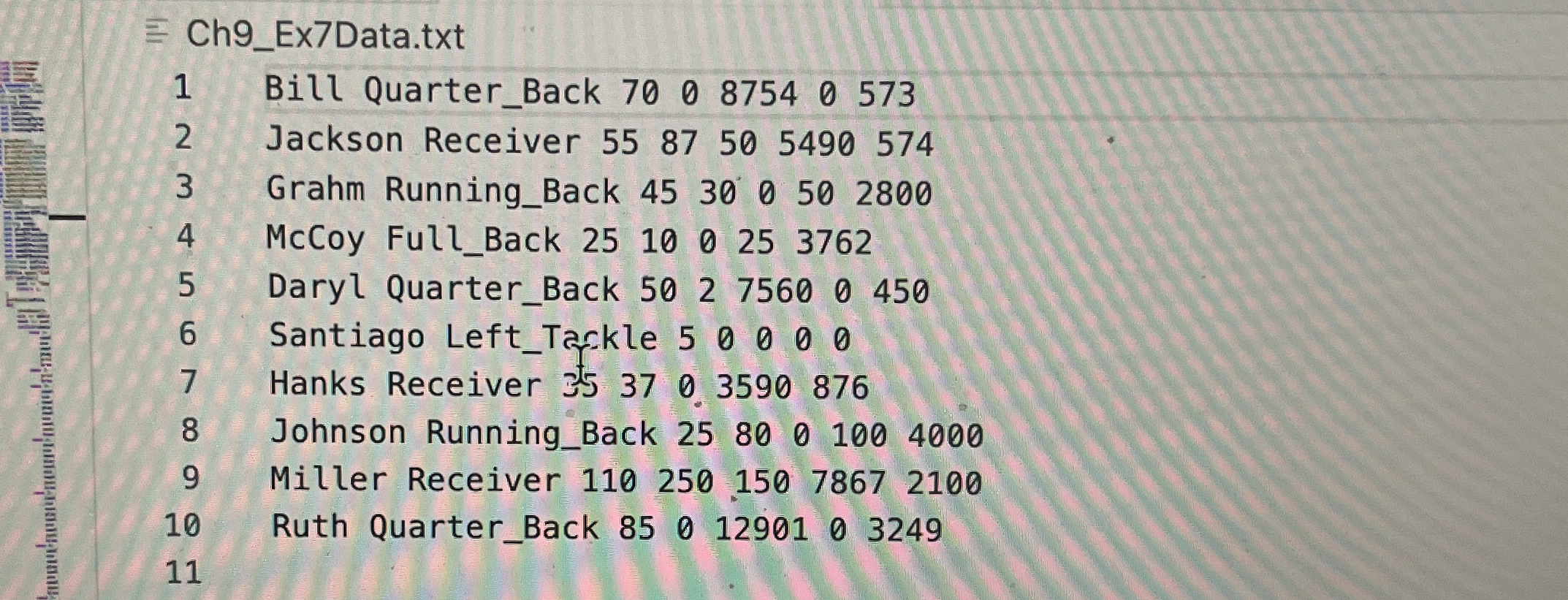 Write a program that declares a struct to store