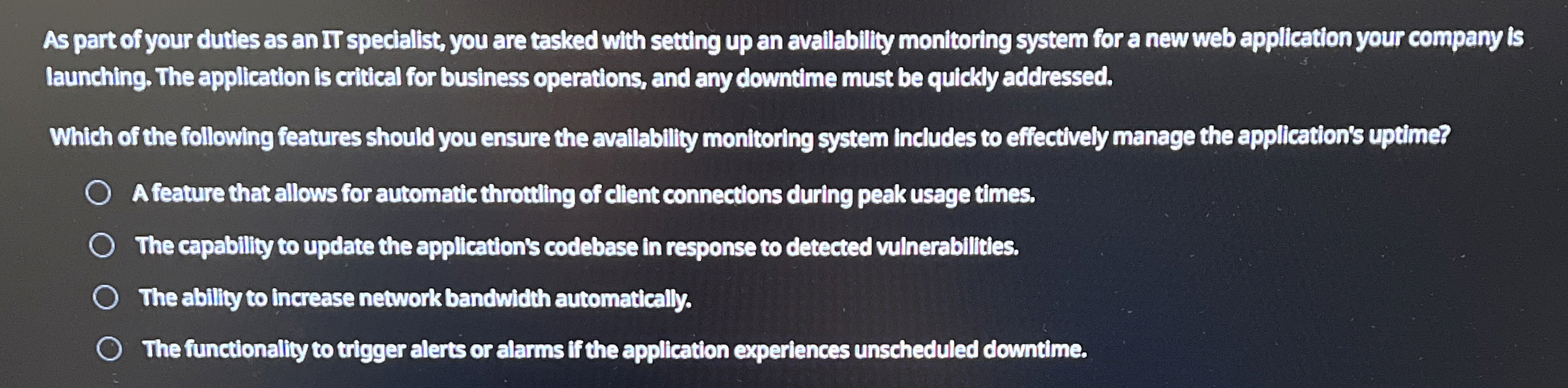 As part of your duties as an IT specialist, you