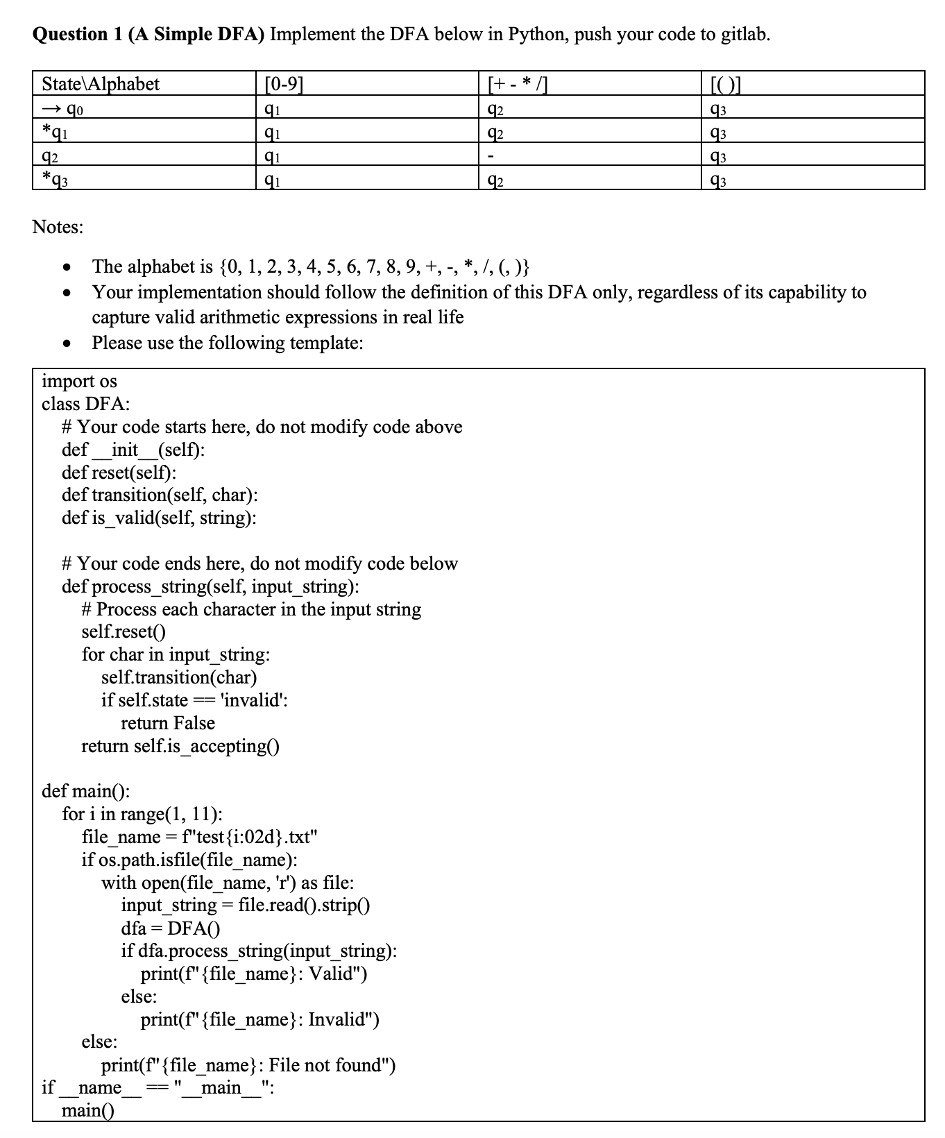 The answer MUST be code and not a description