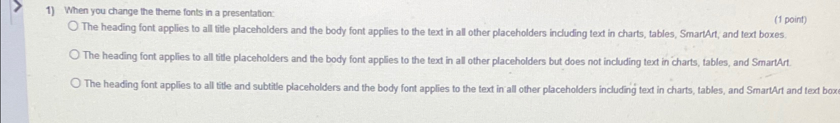 When you change the theme fonts in a