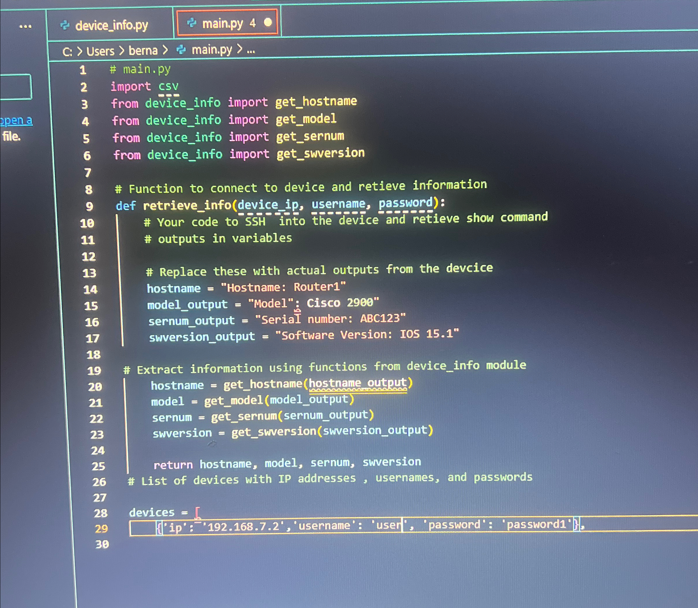 Write a python module that contains functions to