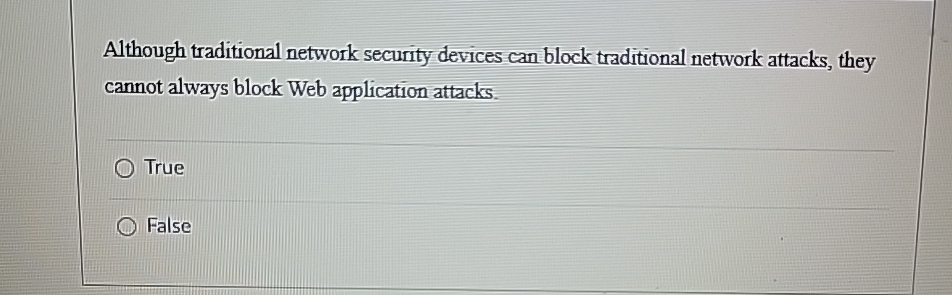 Although traditional network security devices can