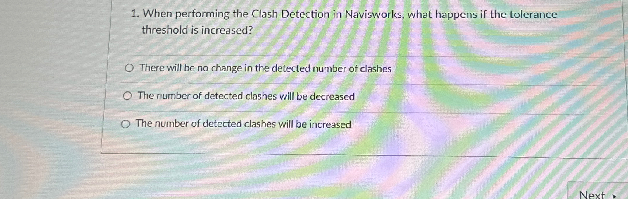When performing the Clash Detection in