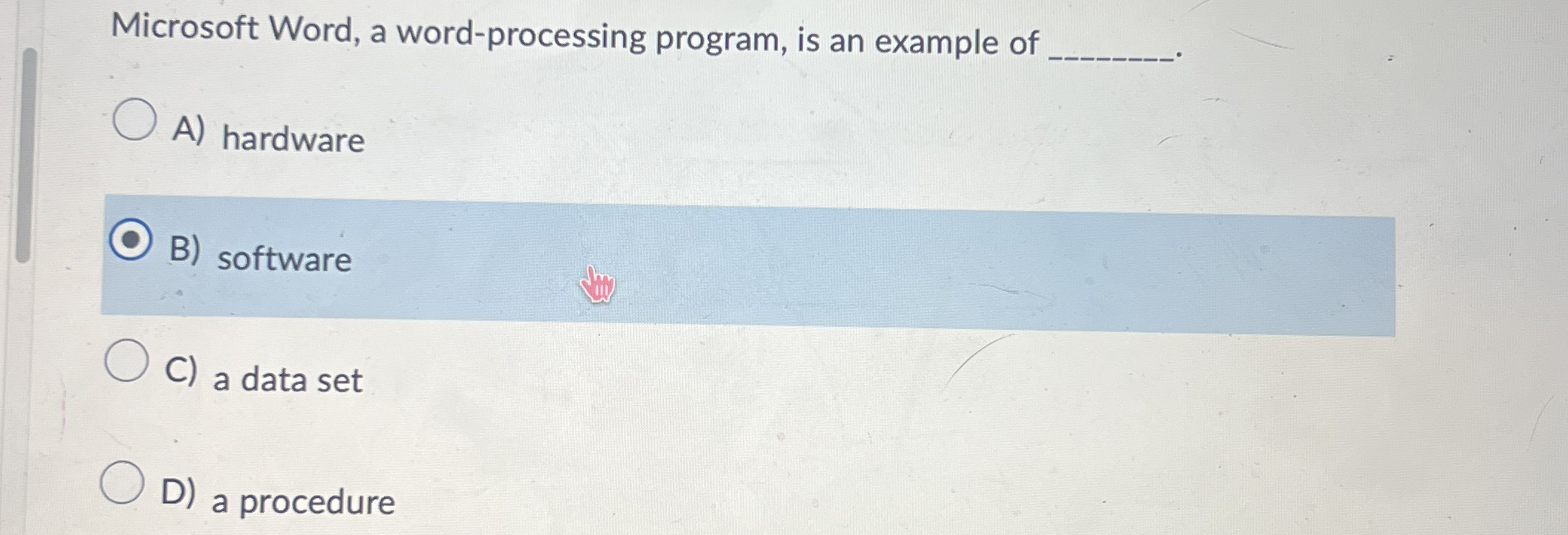 Microsoft Word, a word - processing program, is