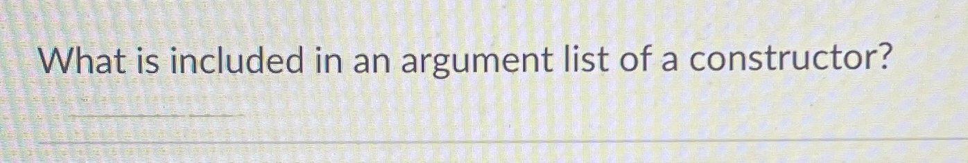 What is included in an argument list of a