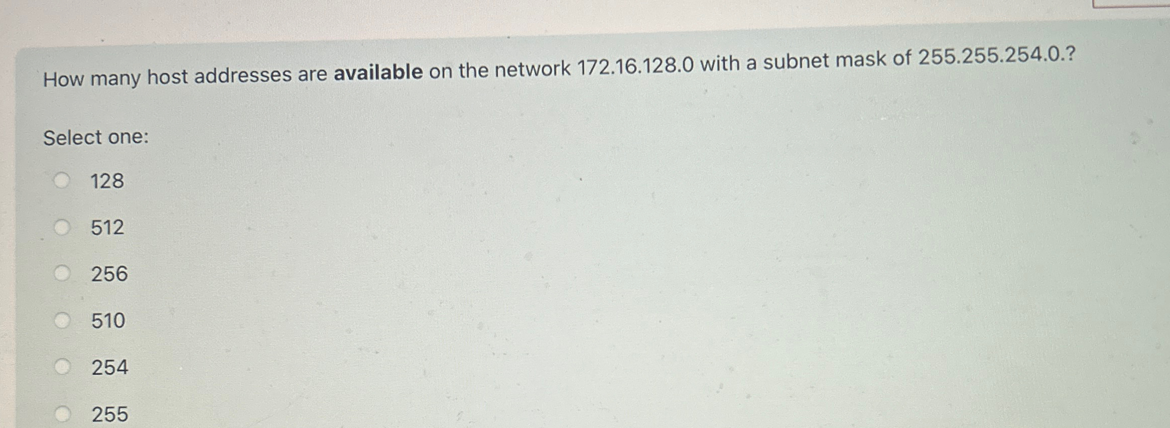 How many host addresses are available on the