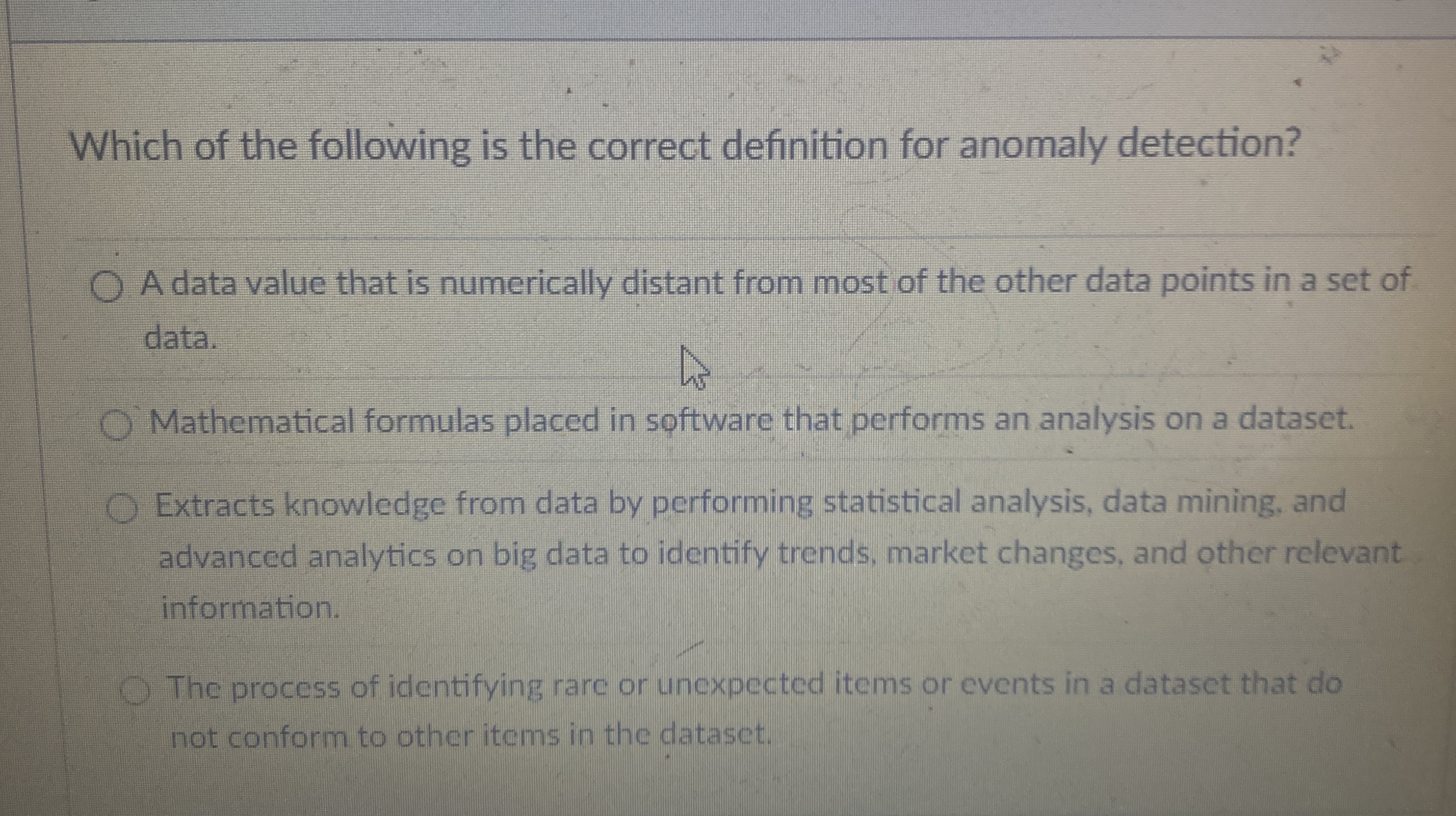 Which of the following is the correct definition