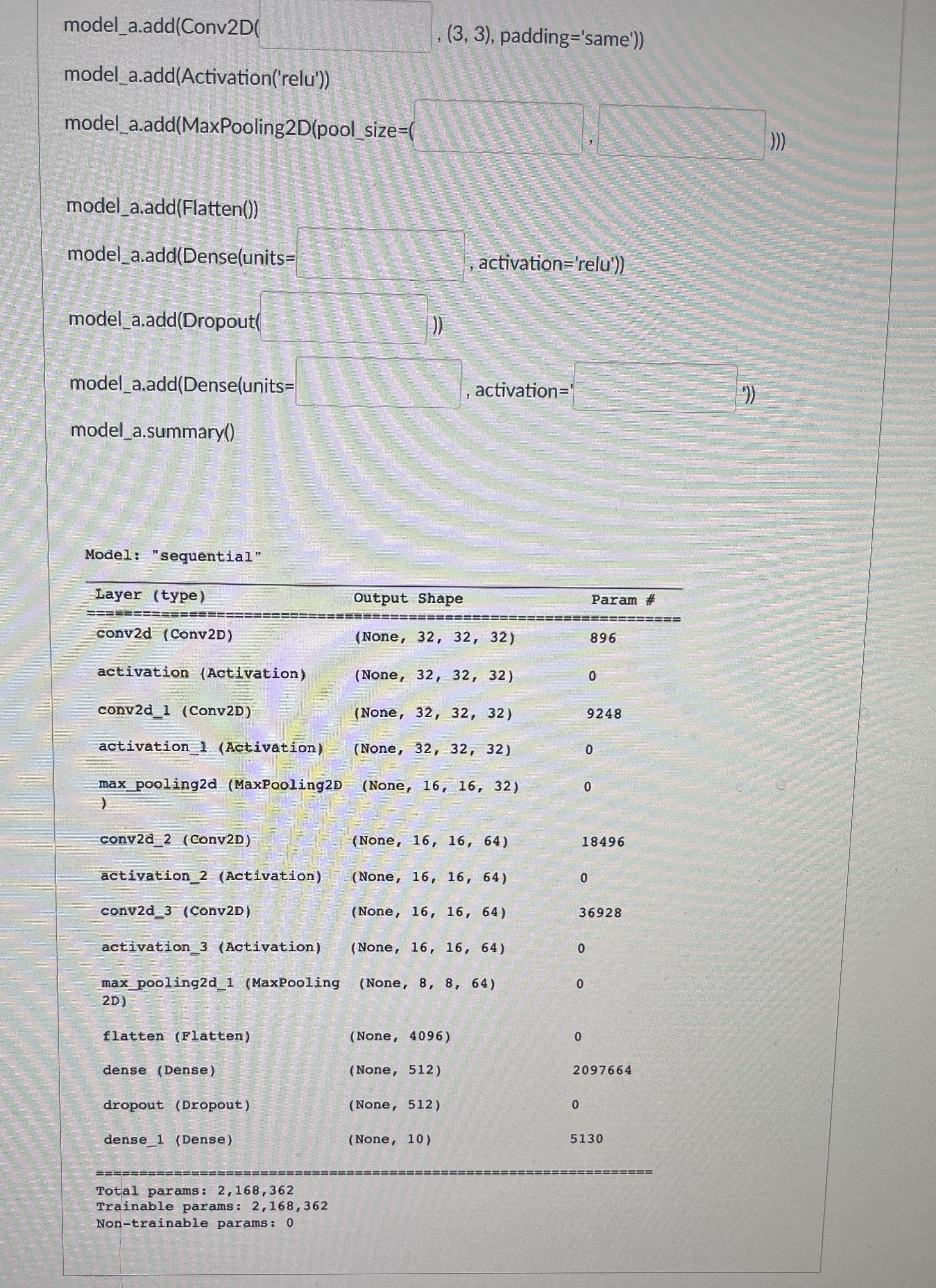 Question 1 0 6 p t s The following code was used