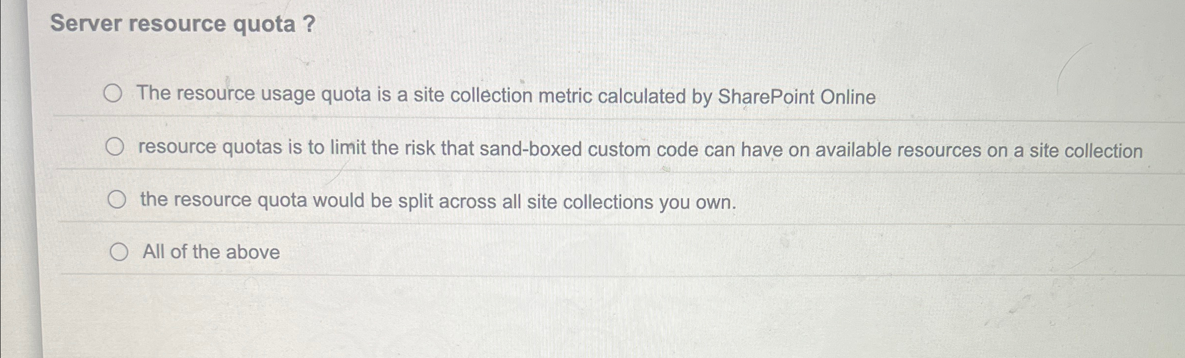 Server resource quota? The resource usage quota