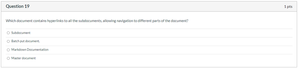 Question 1 9 Which document contains hyperlinks