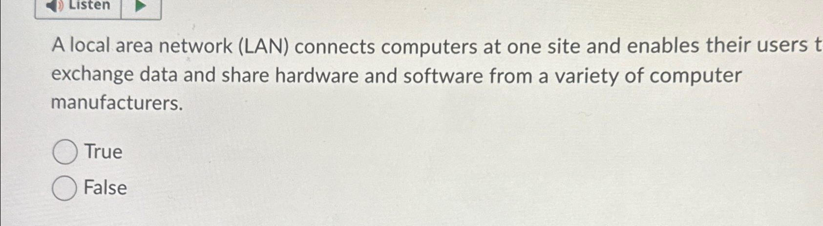 A local area network ( LAN ) connects computers