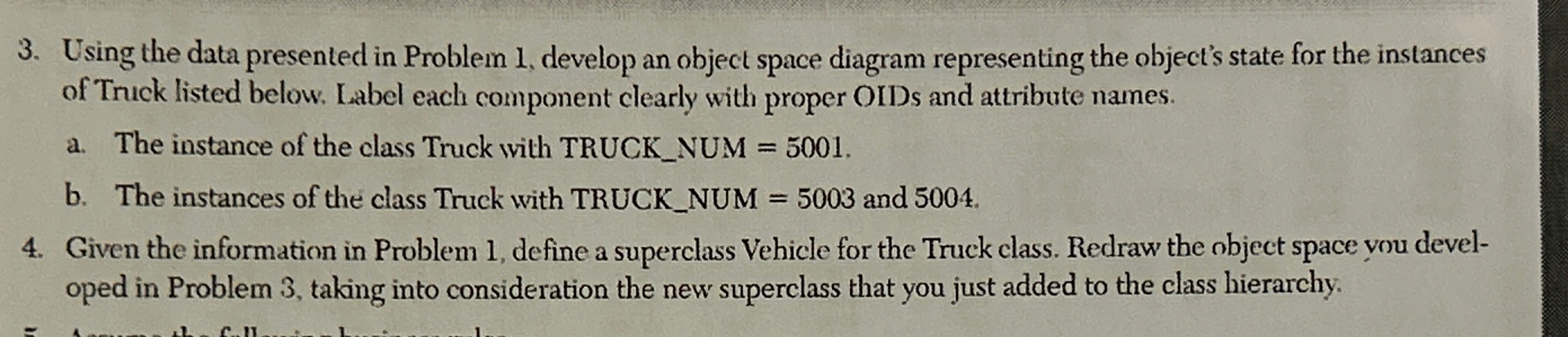 Using the data presented in Problem 1 , develop