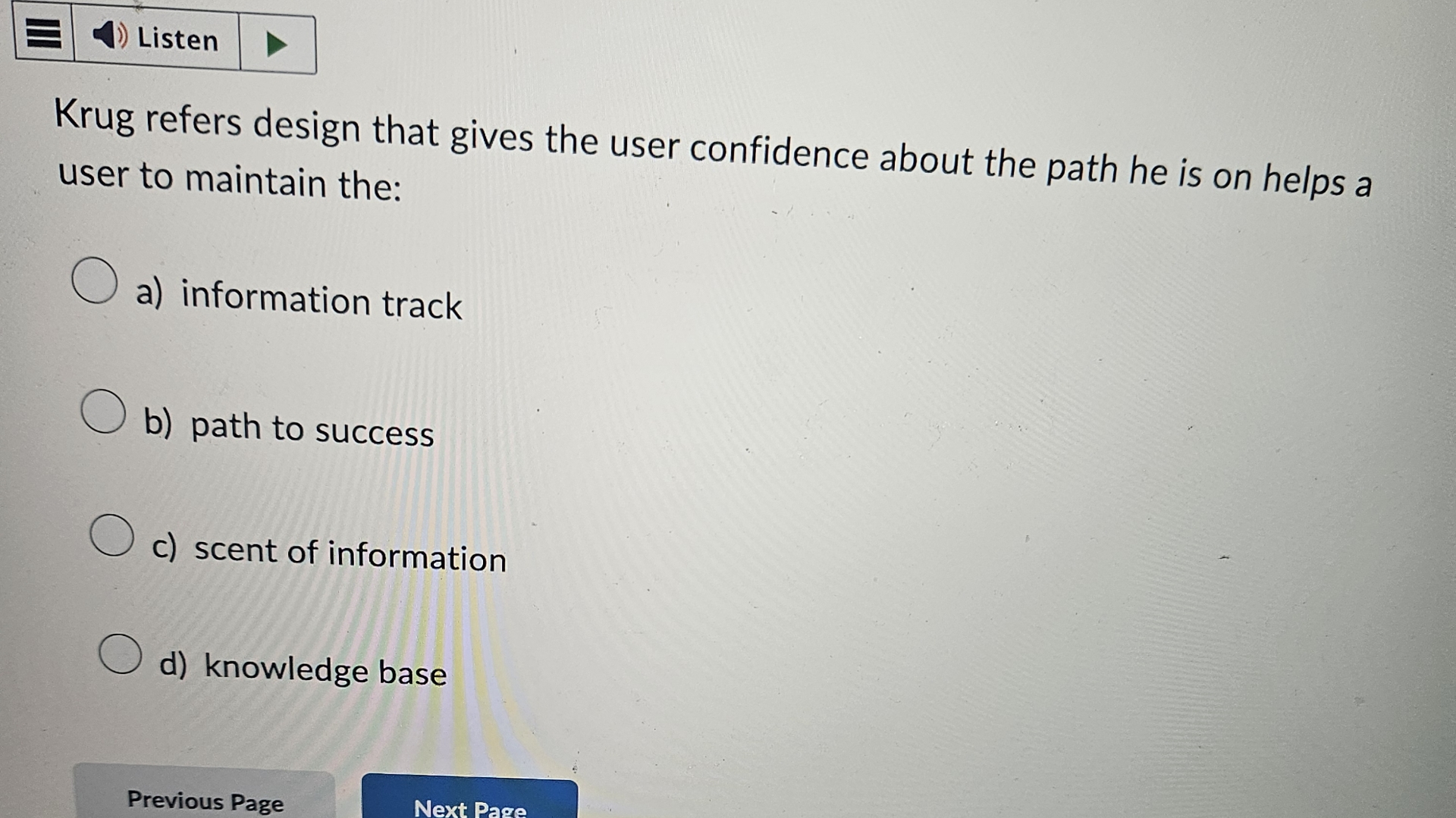 Krug refers design that gives the user confidence
