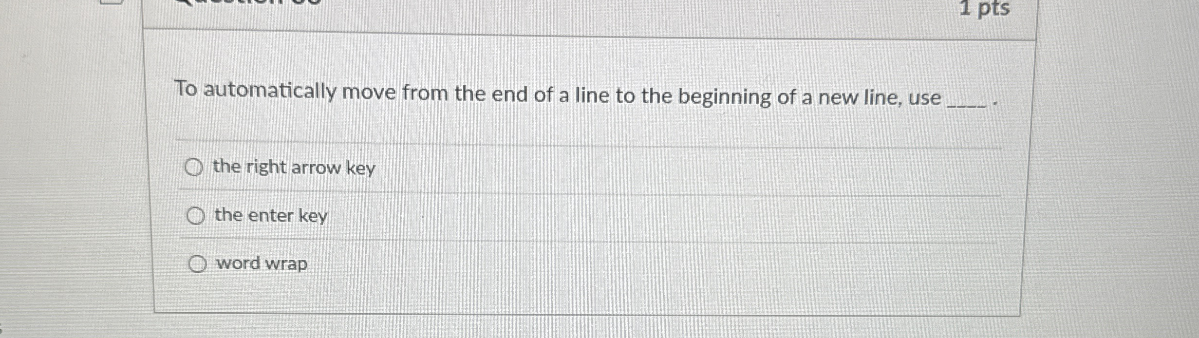 To automatically move from the end of a line to