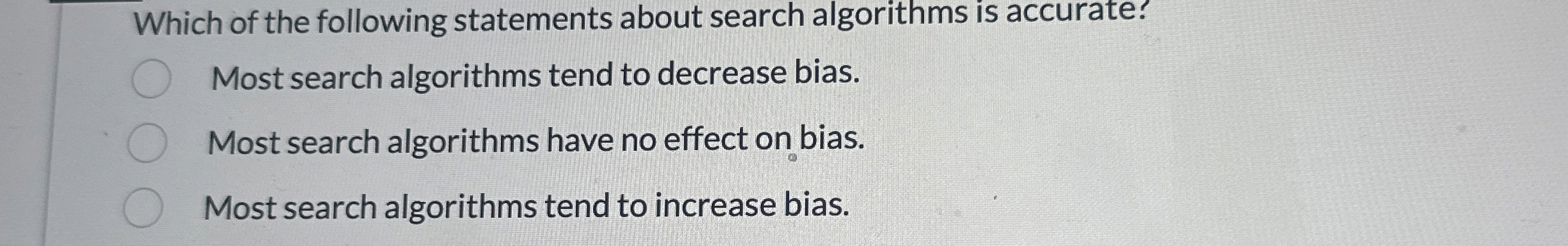 Which of the following statements about search