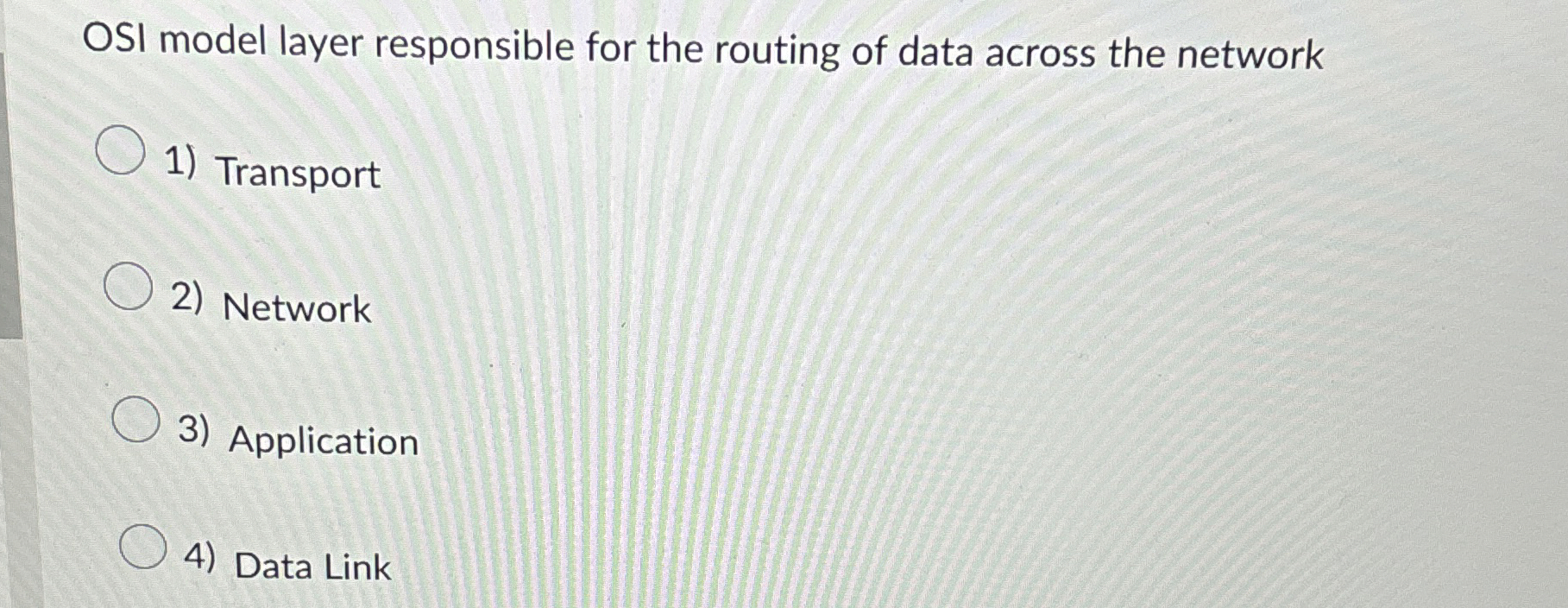 OSI model layer responsible for the routing of