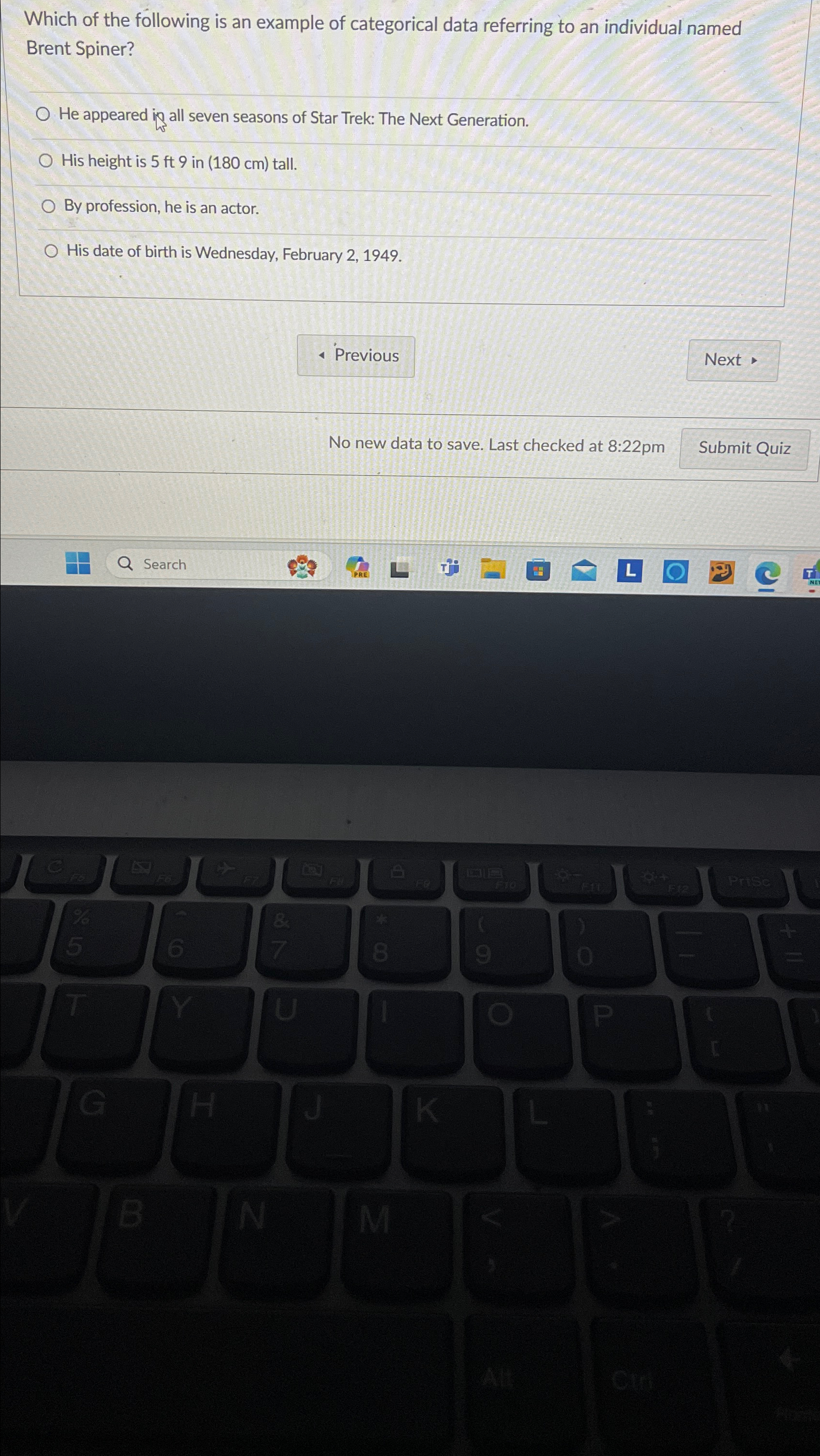 Which of the following is an example of