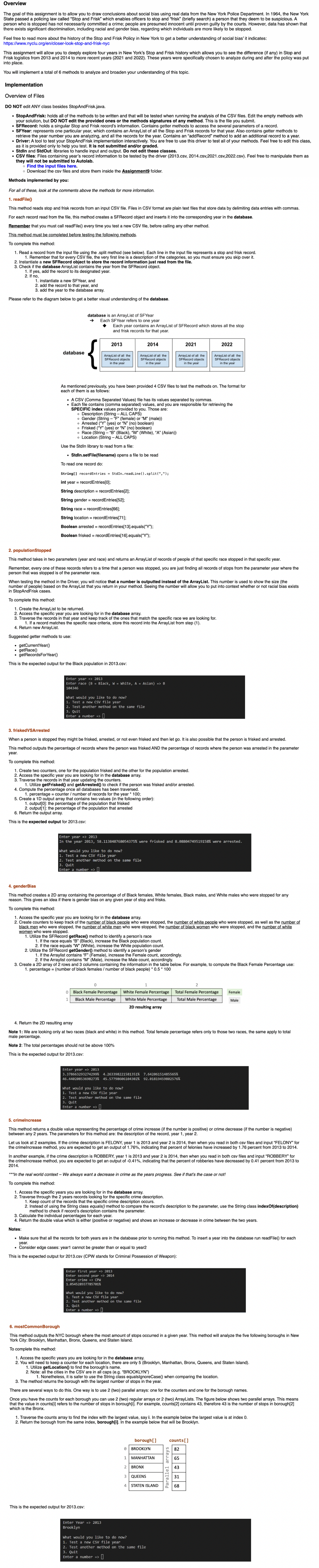 You will implement a Implementation Overview of