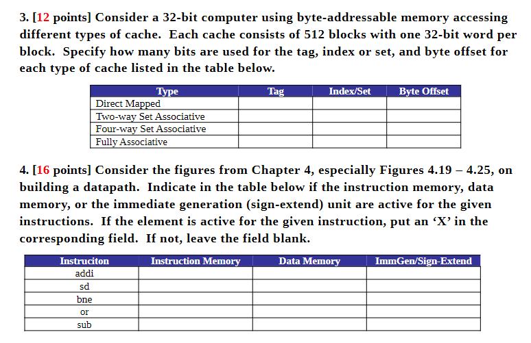 [ 1 2 points ] Consider a 3 2 - bit computer