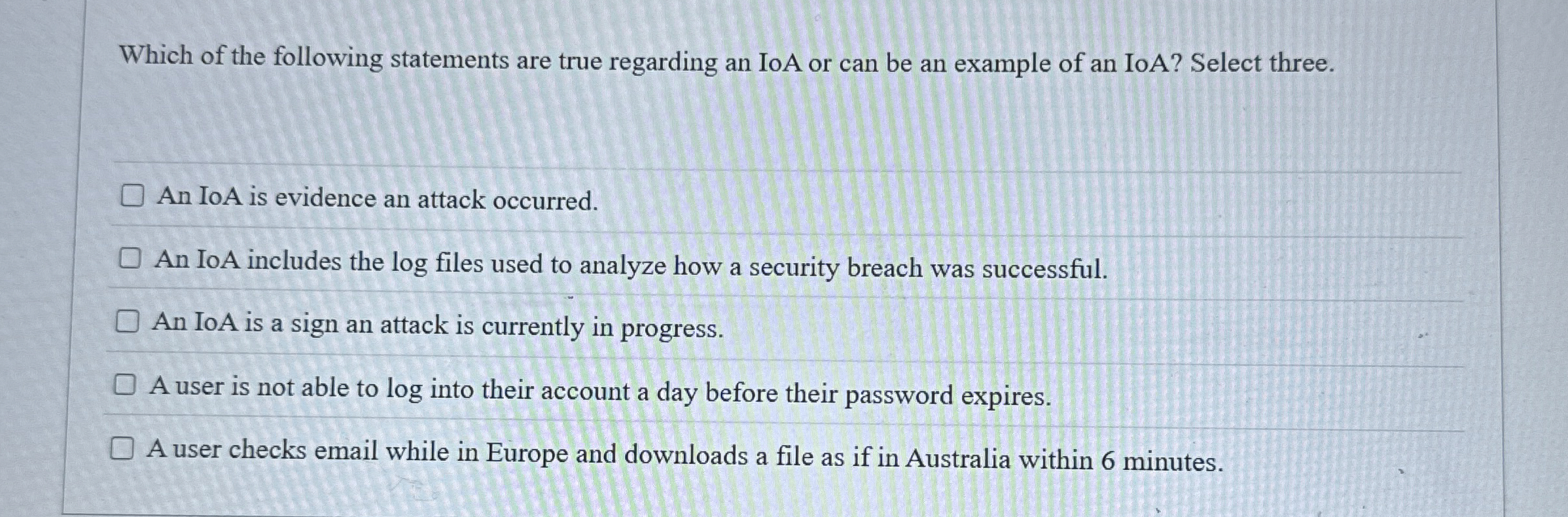 Which of the following statements are true