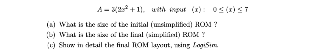 A = 3 ( 2 x 2 + 1 ) , with input ( x ) : 0 ( x )