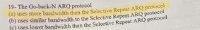 1 9 - The Go - back - N ARQ protocol ( g ) uees