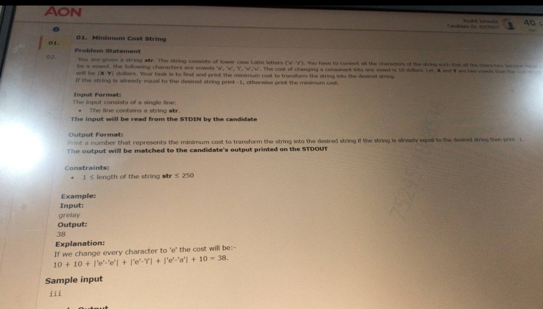 Rushin lactreala Cenfidete 1 0 : 4 3 3 7 6 3 7 OI