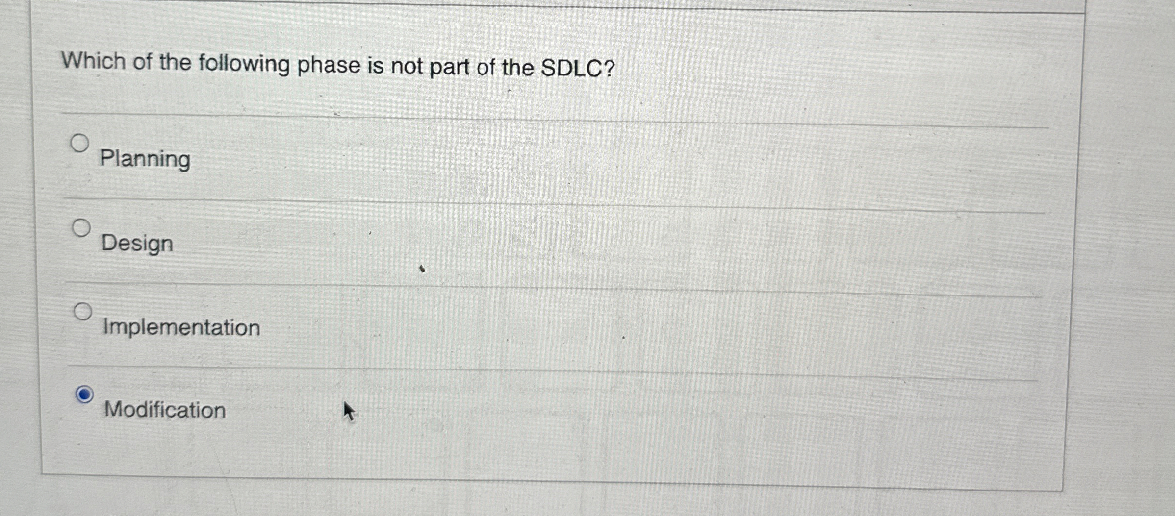 Which of the following phase is not part of the