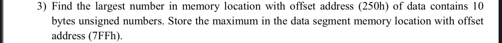 Find the largest number in memory location with