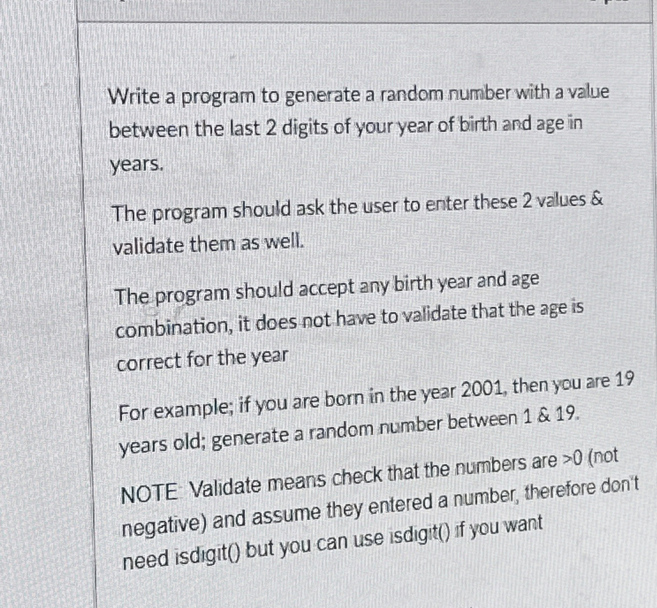 Write a program to generate a random number with