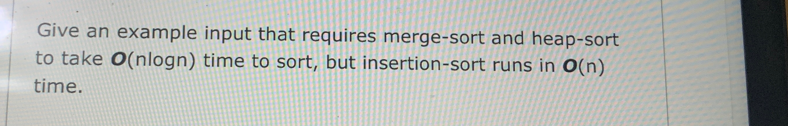 Give an example input that requires merge - sort