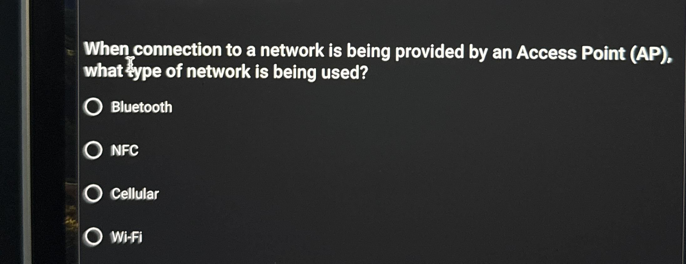 When connection to a network is being provided by