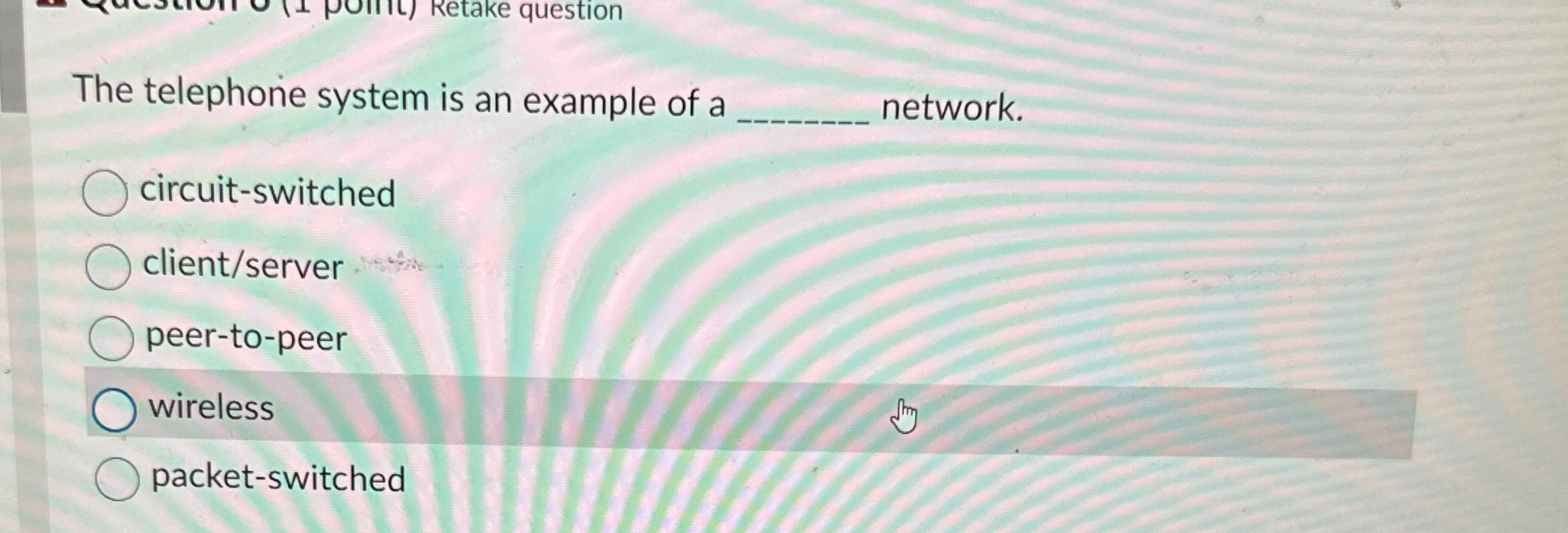 The telephorie system is an example of a q ,