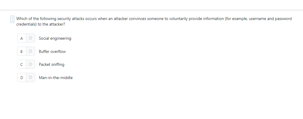 Which of the following security attacks occurs