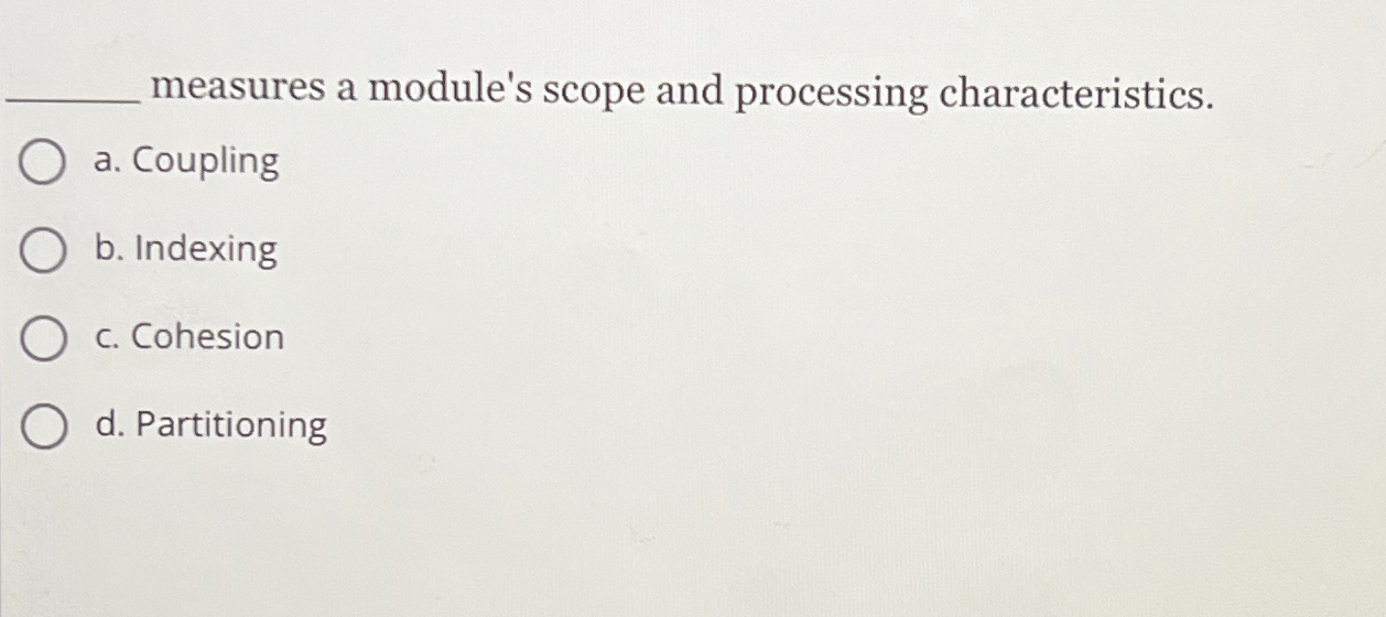 measures a module's scope and processing
