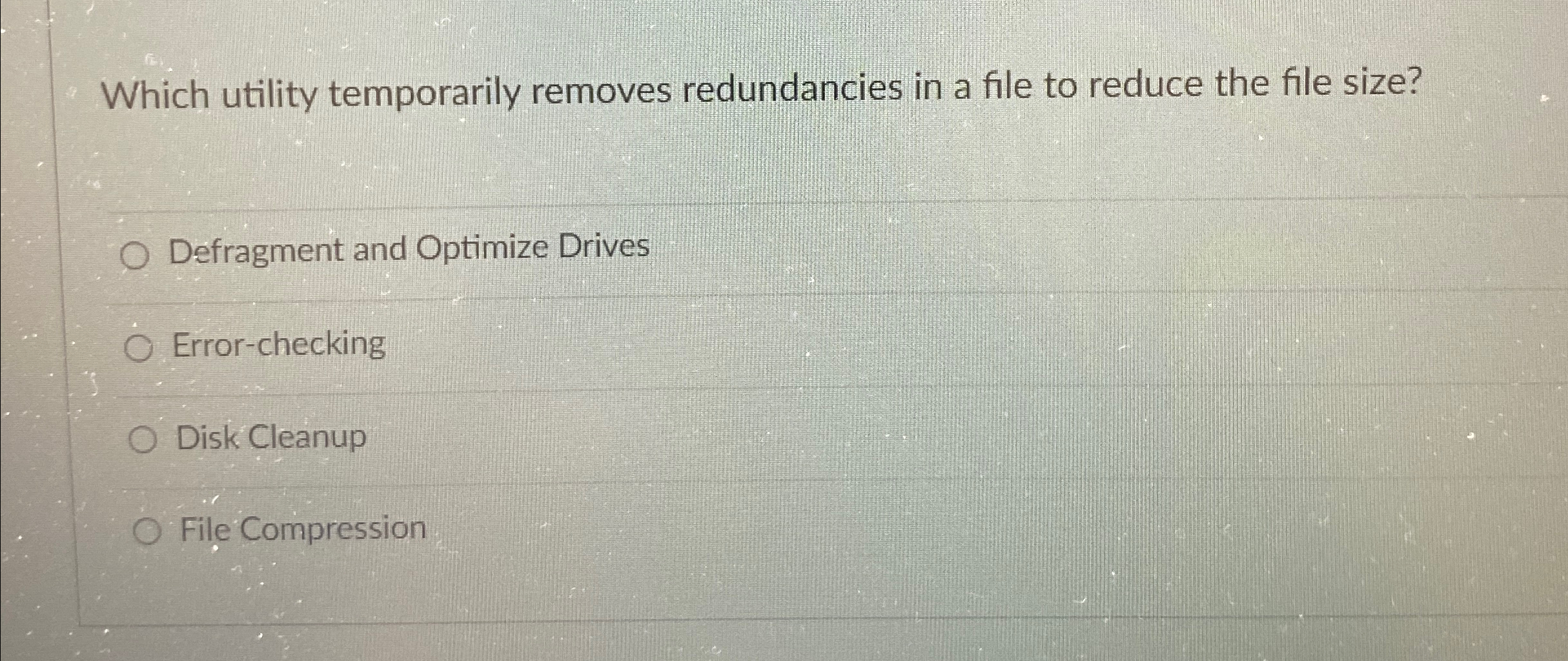Which utility temporarily removes redundancies in