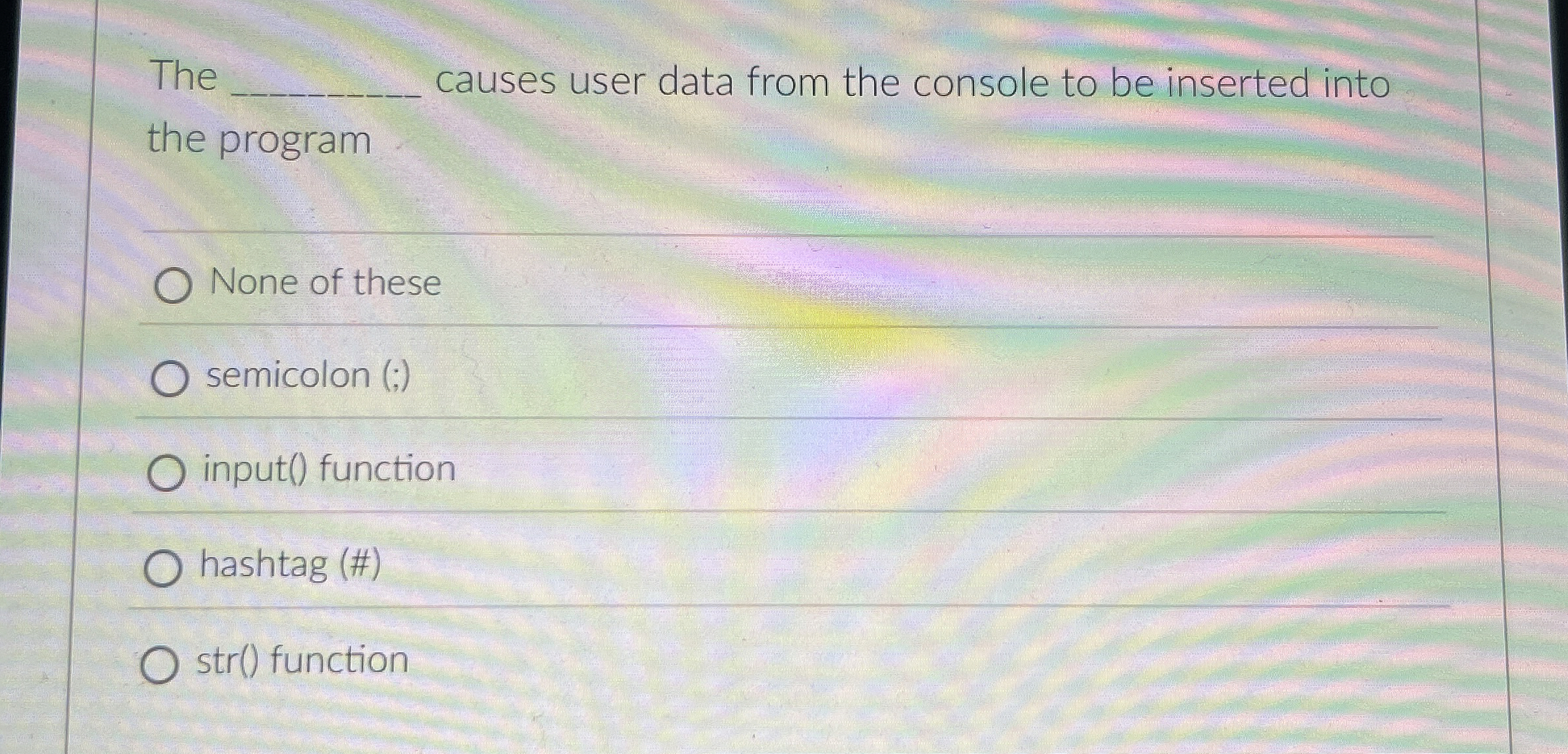 The causes user data from the console to be