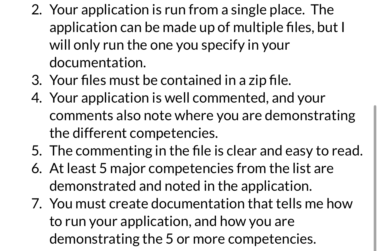 For your final project, you will create a single