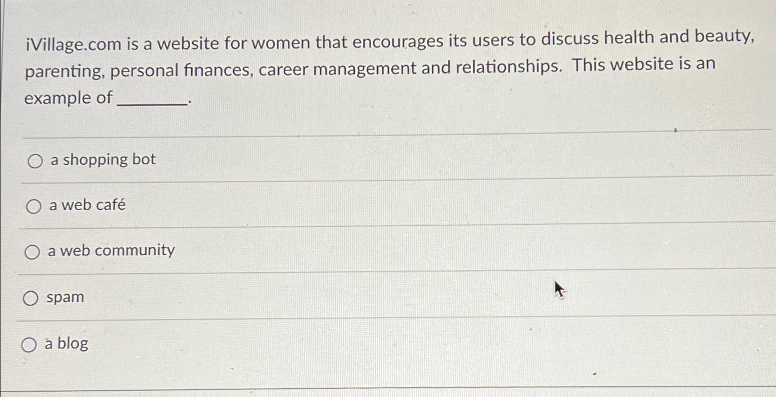 iVillage.com is a website for women that