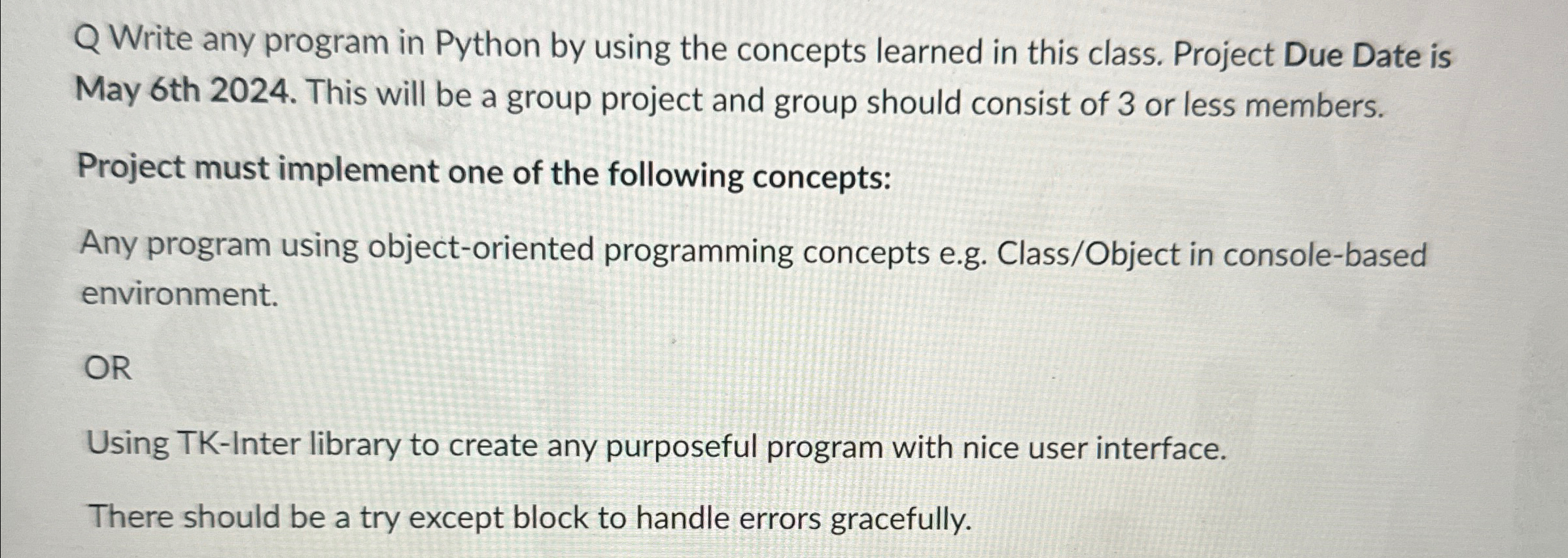 Q Write any program in Python by using the