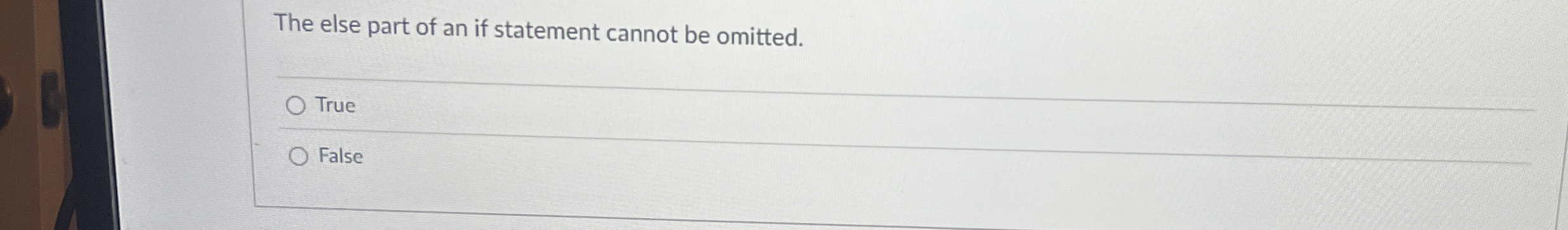 The else part of an if statement cannot be