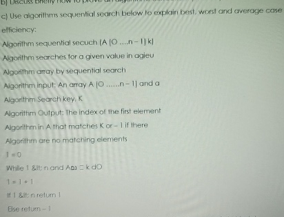 What are the steps to c ) Use aigorithms