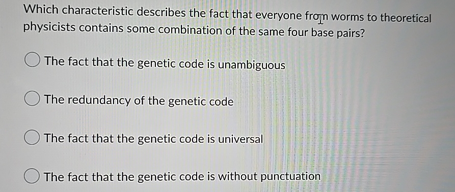 Which characteristic describes the fact that