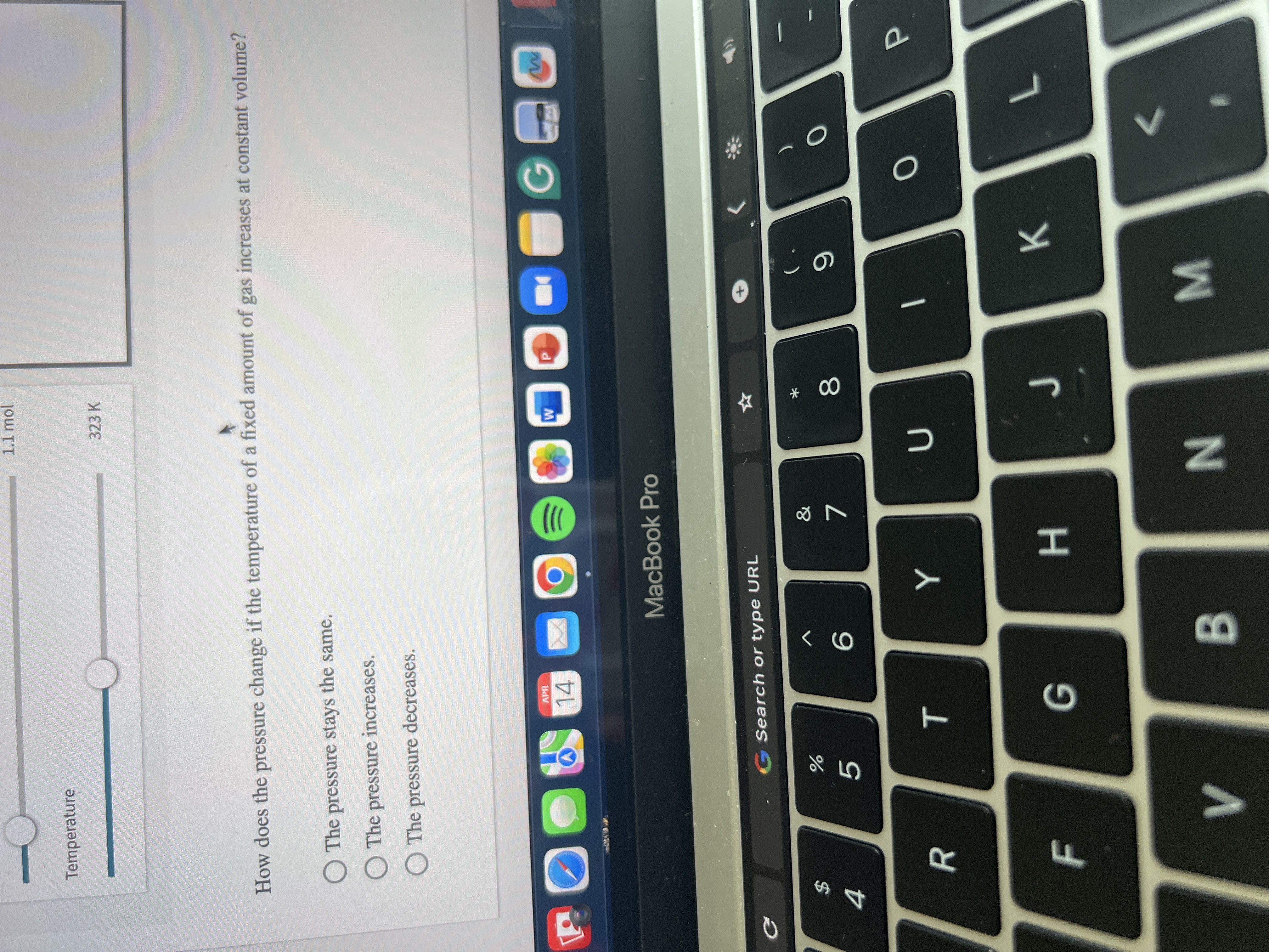 How does the pressure change if the temperature