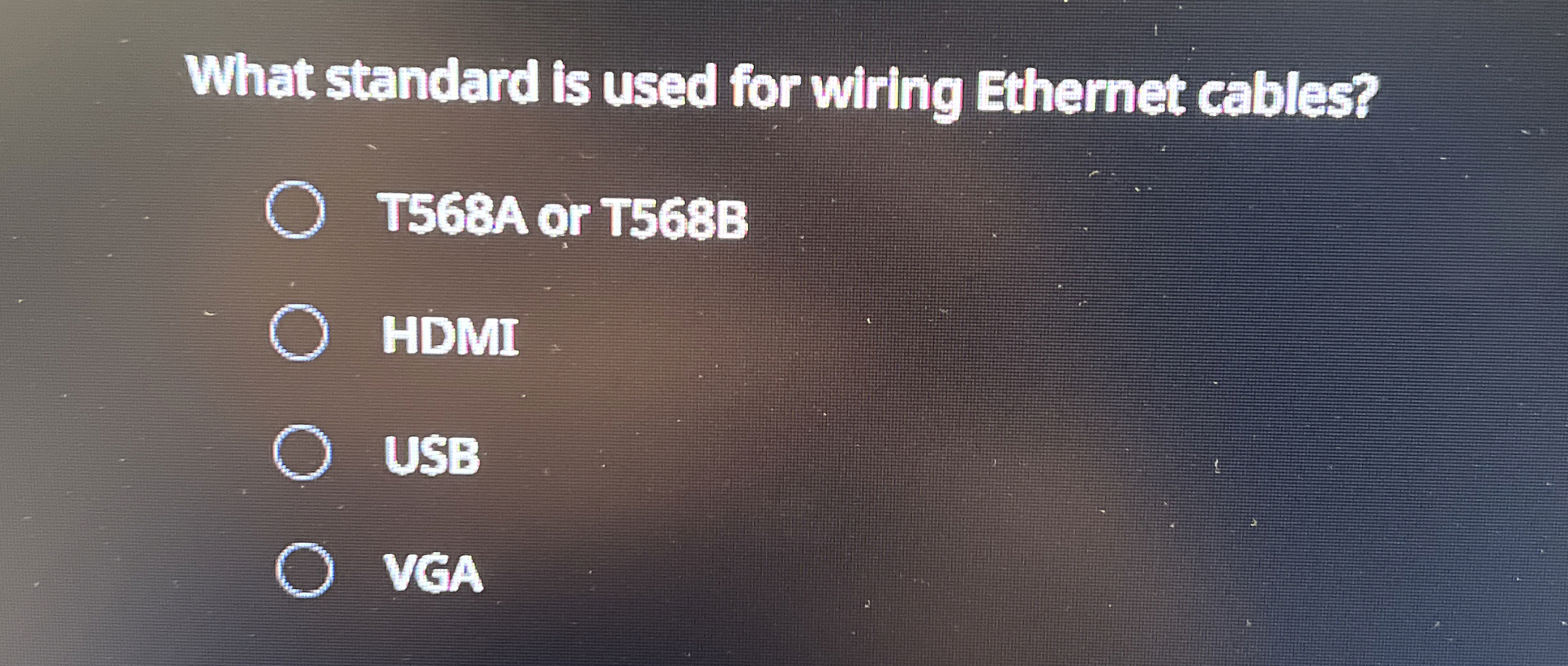 What standard is used for wiring Ethernet cables?