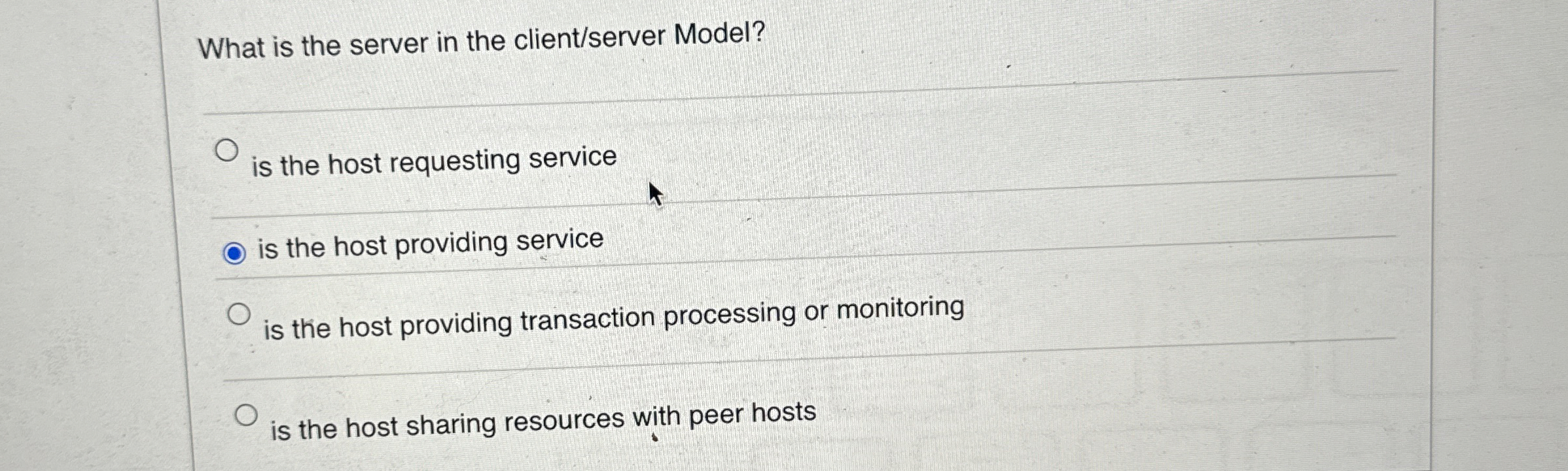 What is the server in the client / server Model?