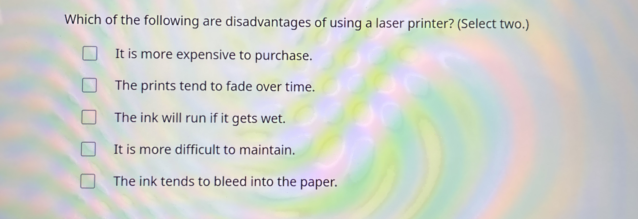 Which of the following are disadvantages of using