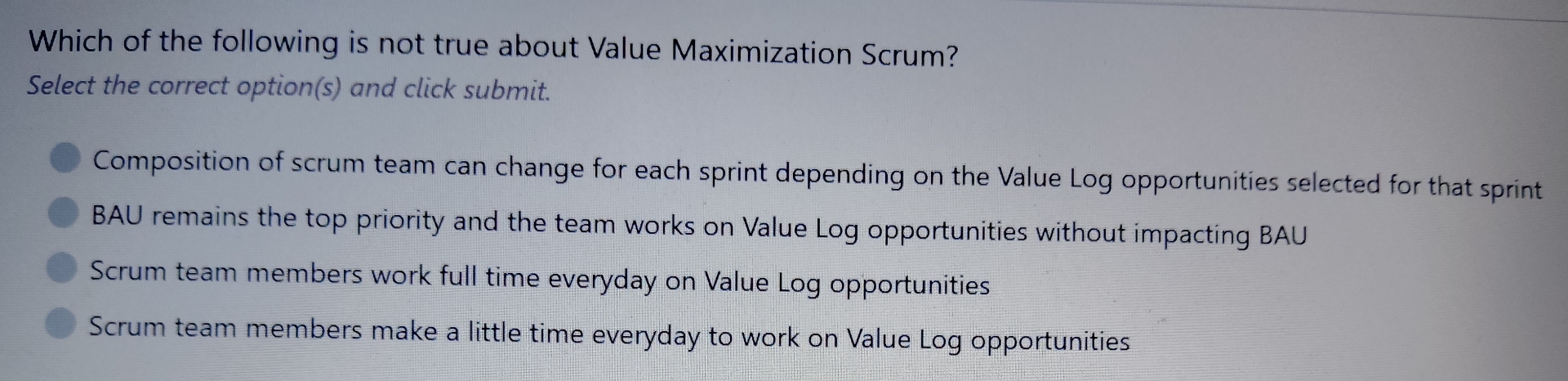 Which of the following is not true about Value