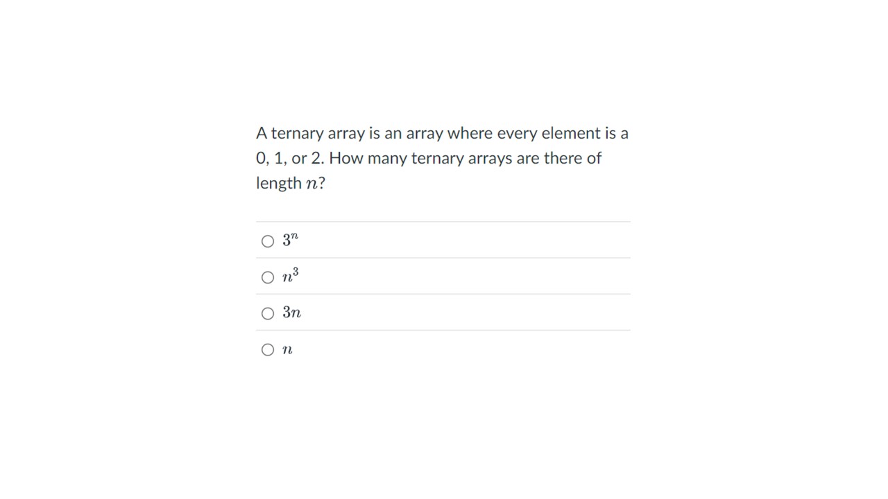 A ternary array is an array where every element