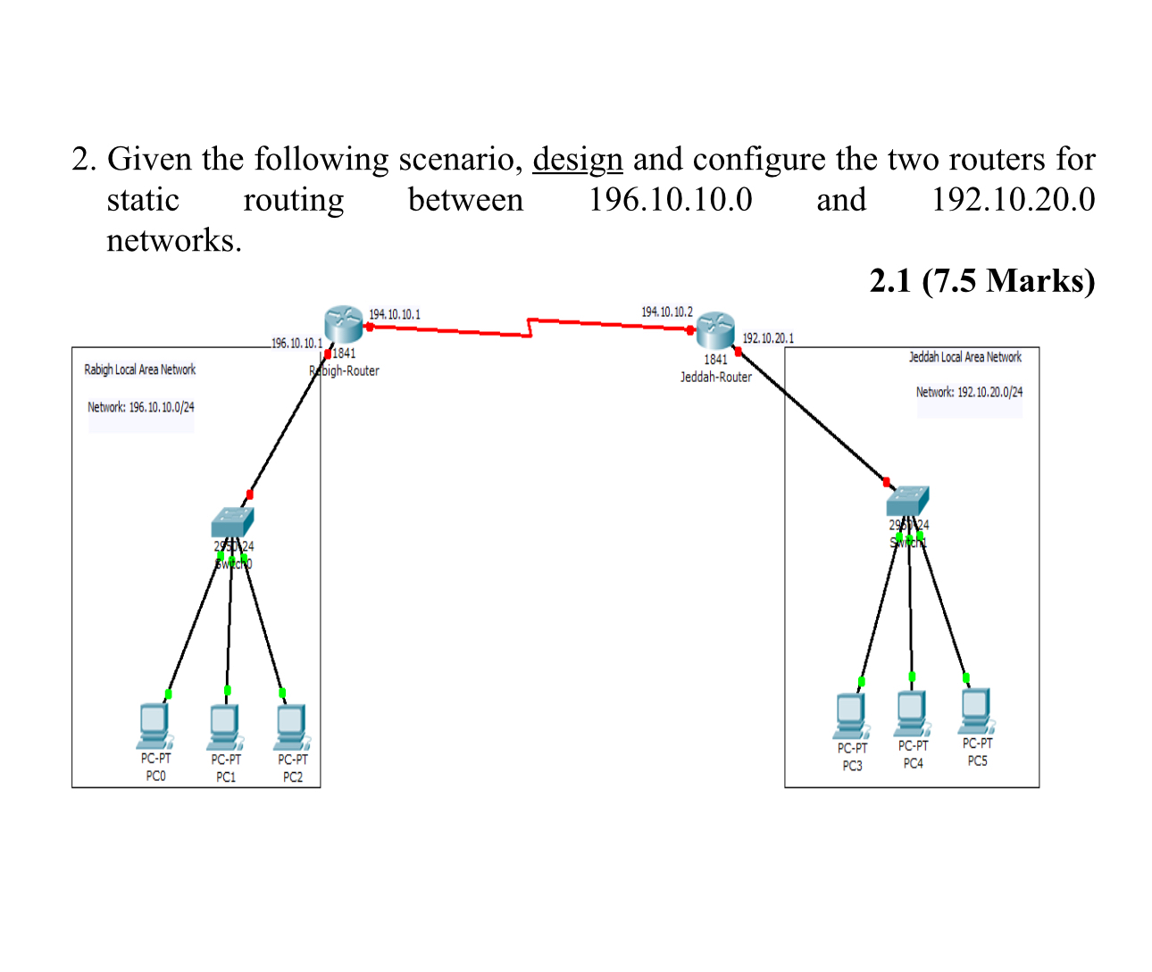 Given the following scenario, design and